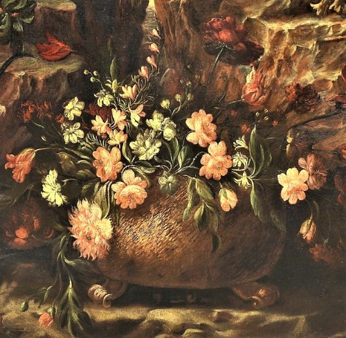 Antiquités - Grande Nature Morte de Fleurs